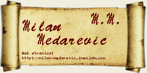 Milan Medarević vizit kartica